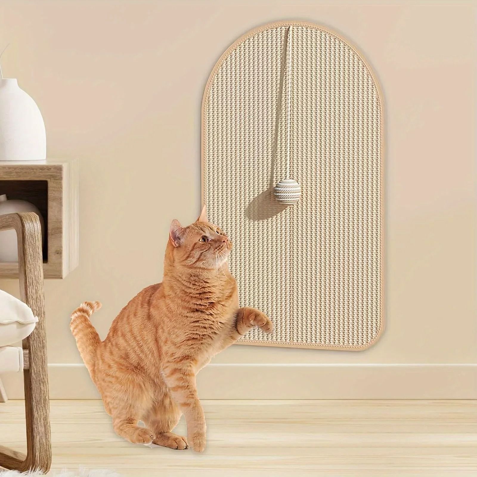 Durable Sisal Cat Scratch Pads – Self-Adhesive Wall & Furniture Protector