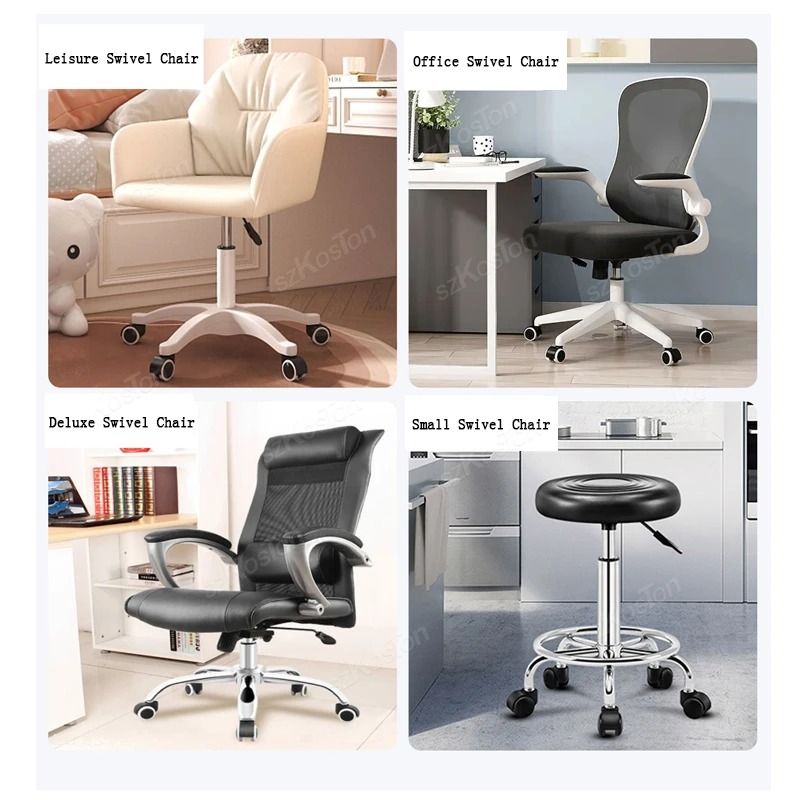 5 Pcs Universal Office Chair Wheels 2 Inch Heavy Duty Swivel Casters with Rubber Brake