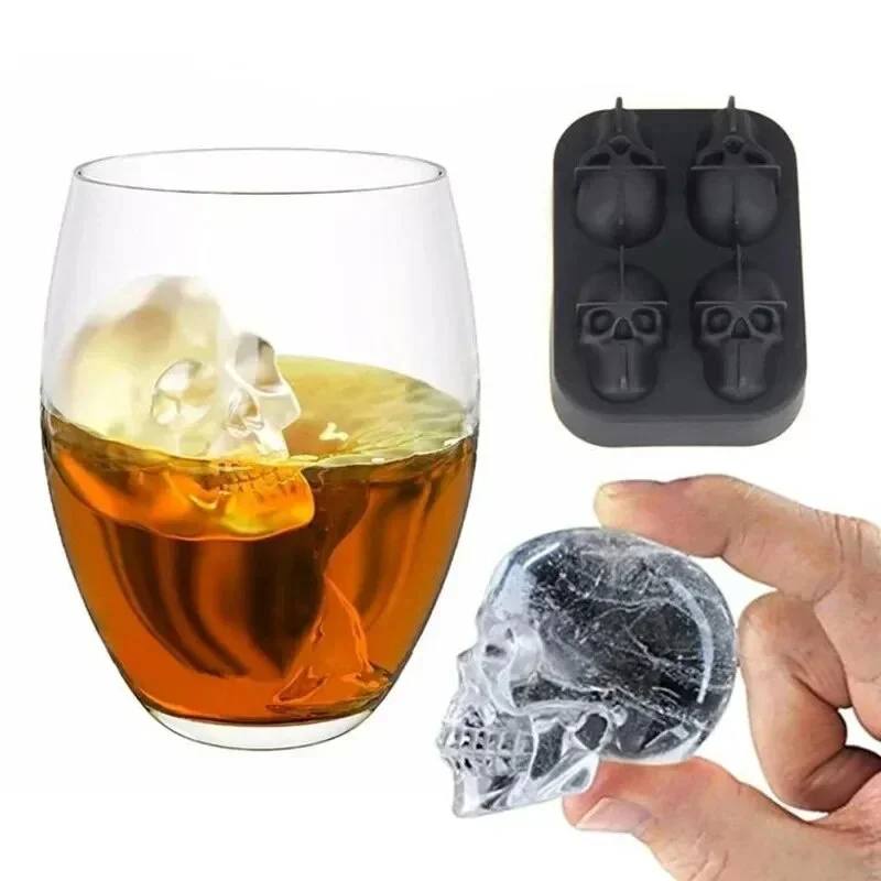 Skull Ice Block Mold, Skull Shape Whiskey Ice Block, Silicone Skull Ice Grid, Creative Ice Model for Bar
