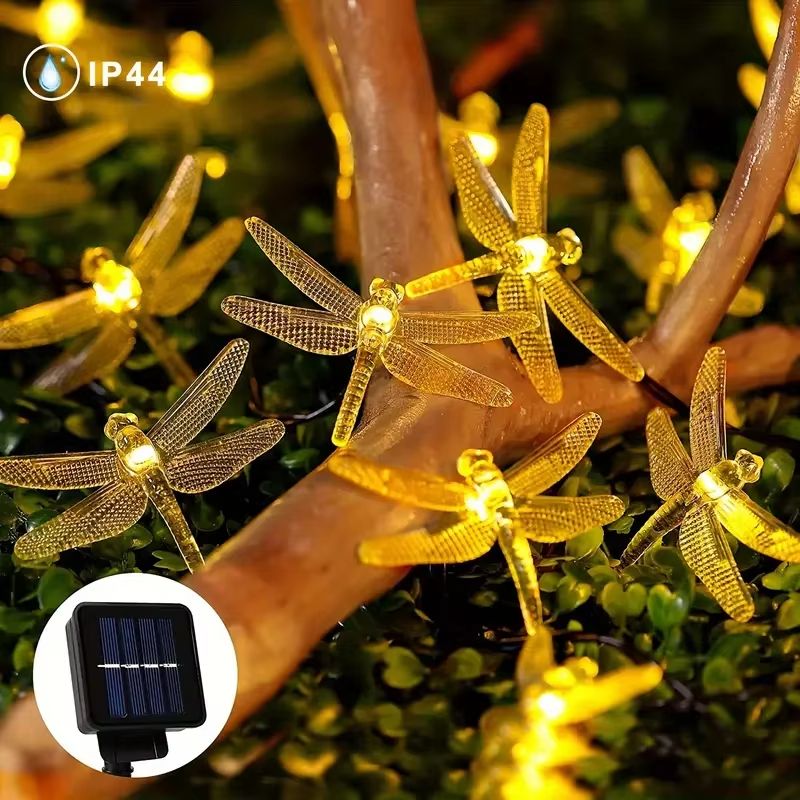 20 LED Dragonfly Solar String Lights – Outdoor LED Light for Garden, Yard & Patio Decor