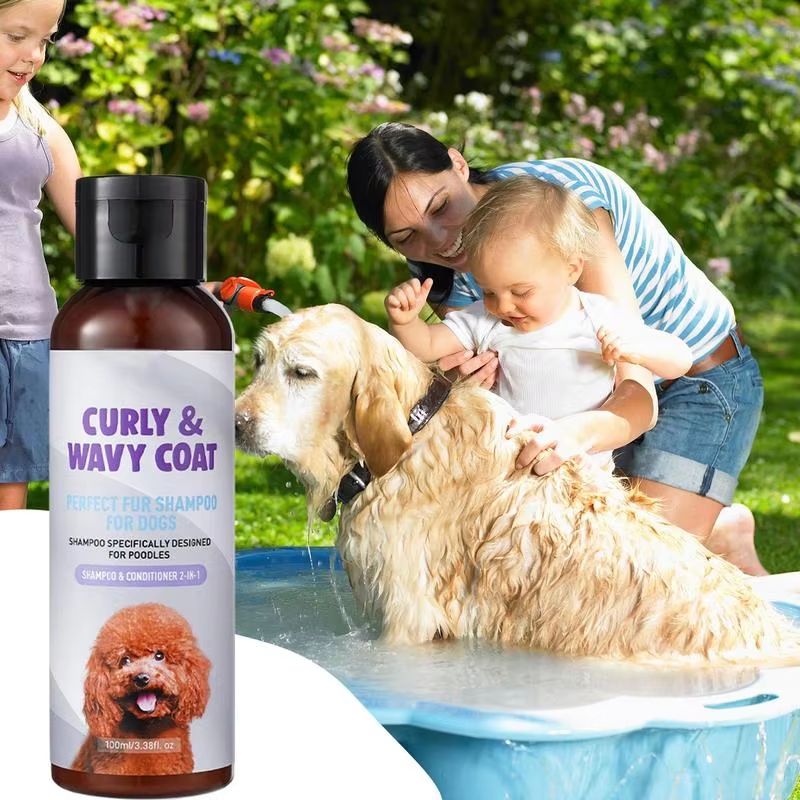 Pet Shampoo for Cats and Dogs, Curly Coat Care for Sensitive Skin, 3.38 fl oz