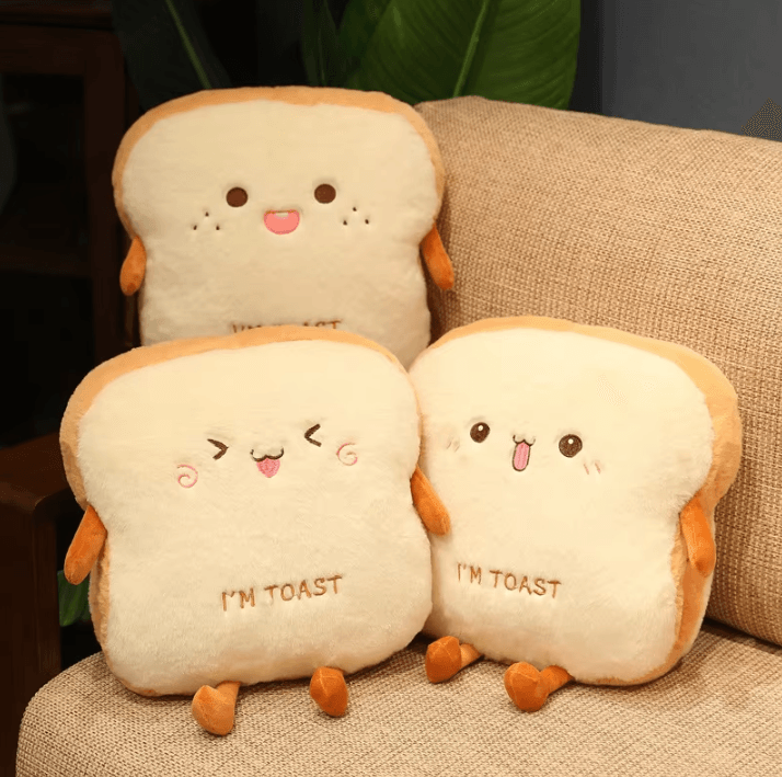 14-Inch Plush Bread Pillow – Soft Toast Simulation Food Doll Cushion & Cute Kids Toy Gift