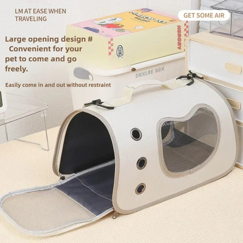 Portable Breathable Pet Carrier Bag, Lightweight Foldable for Small Dogs Cats Kittens, Outdoor Travel Shoulder Bag