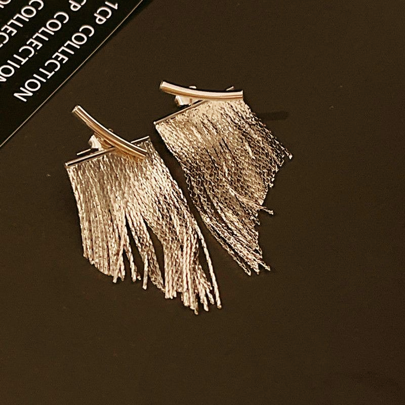 Fashion Statement Earring, Long Tassel Earrings for Women, Gold Color Bling Earrings, Wedding Jewellery