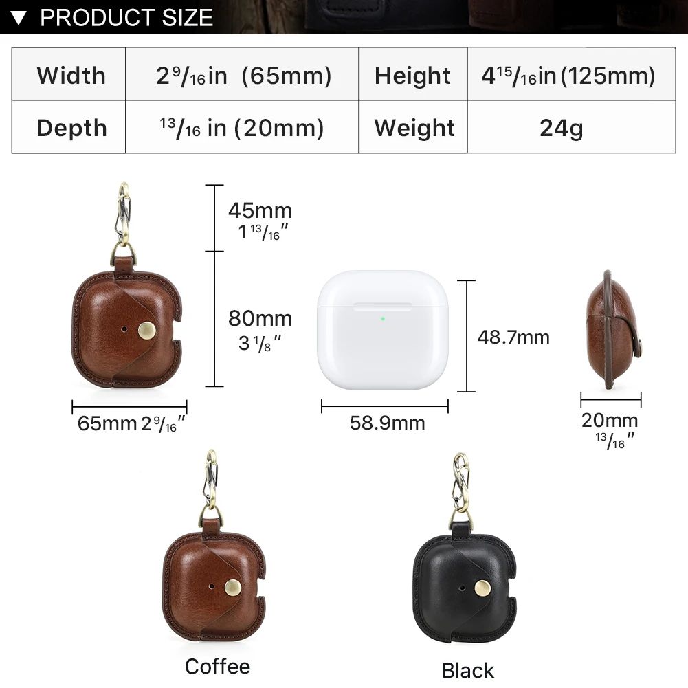 Premium AirPods 4 leather case in Genuine Leather Protective Cover