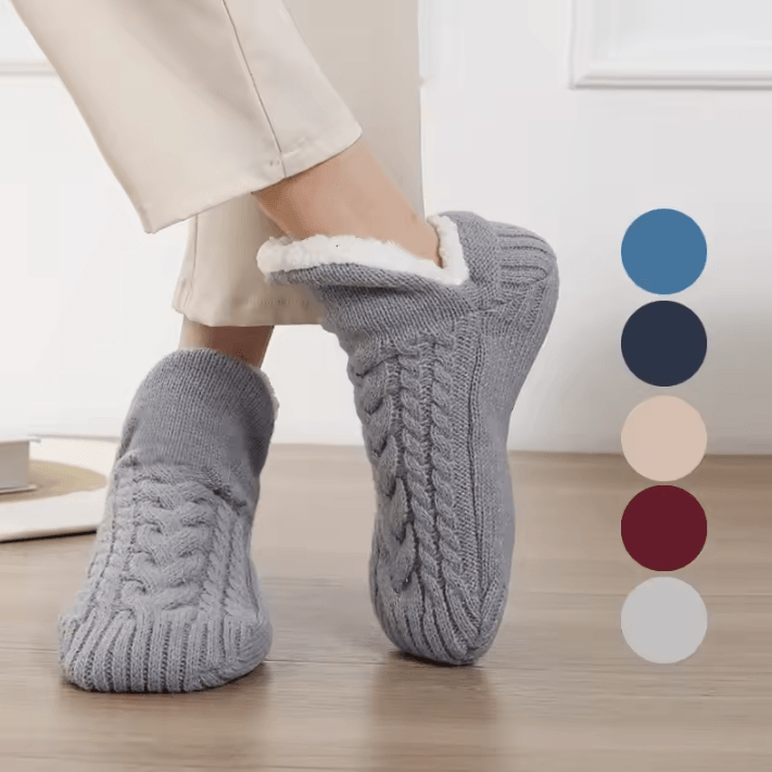 Thermal Mens Slipper Socks – Winter Warm Cotton Fuzzy Non-Slip Home Floor Socks