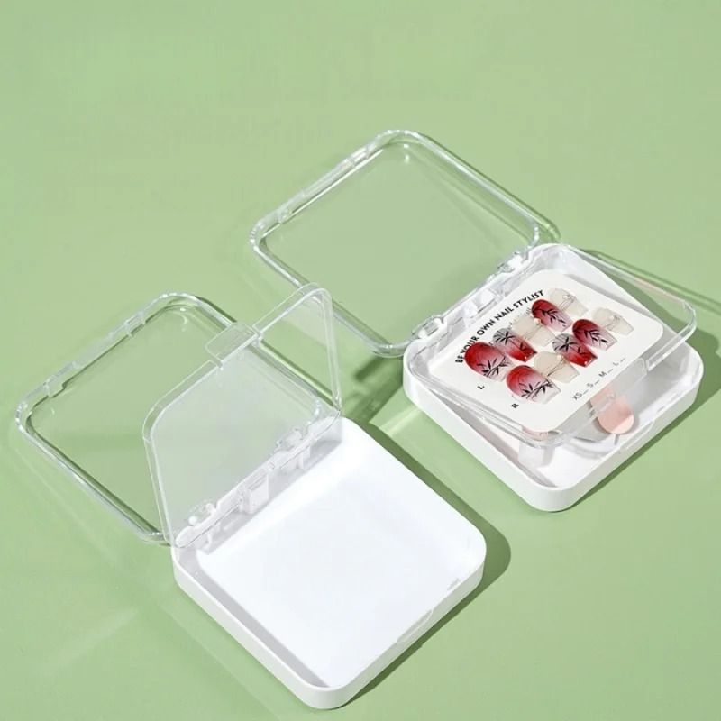 Double Layer Transparent Nail Storage Box With Dust Proof Seal