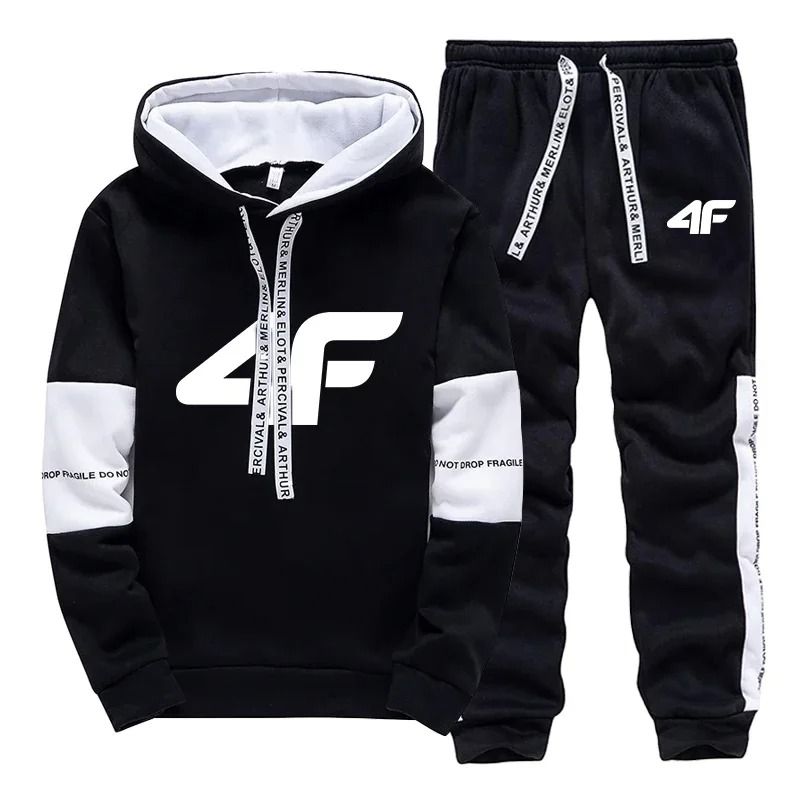 Mens Hooded Tracksuit Set for Casual Jogging and Daily Comfort