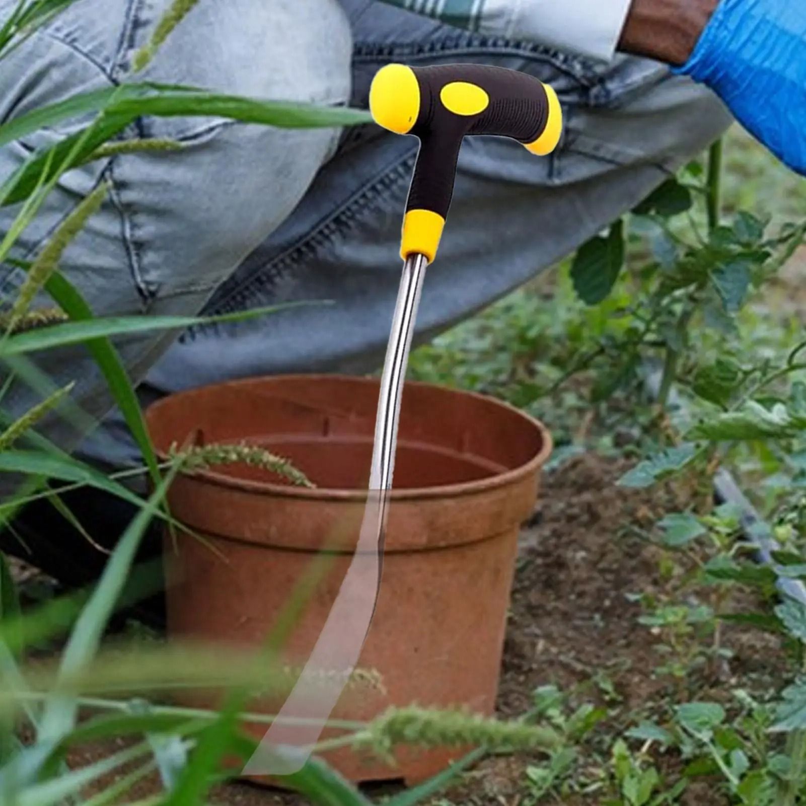 Manual Grass Puller Tool with Handle