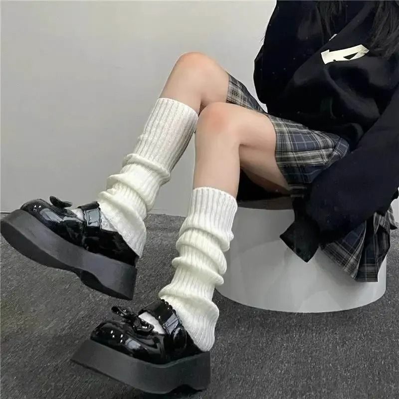 Ribbed Knit Lolita Leg Warmers and Boot Cuffs