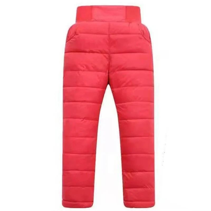 Kids Waterproof Winter Pants with Cotton Padding and High Waist Design