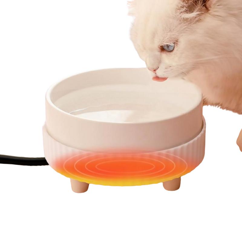 Rechargeable Pet Water Heating Bowl, Heated Cat Bowl, Detachable Ceramic