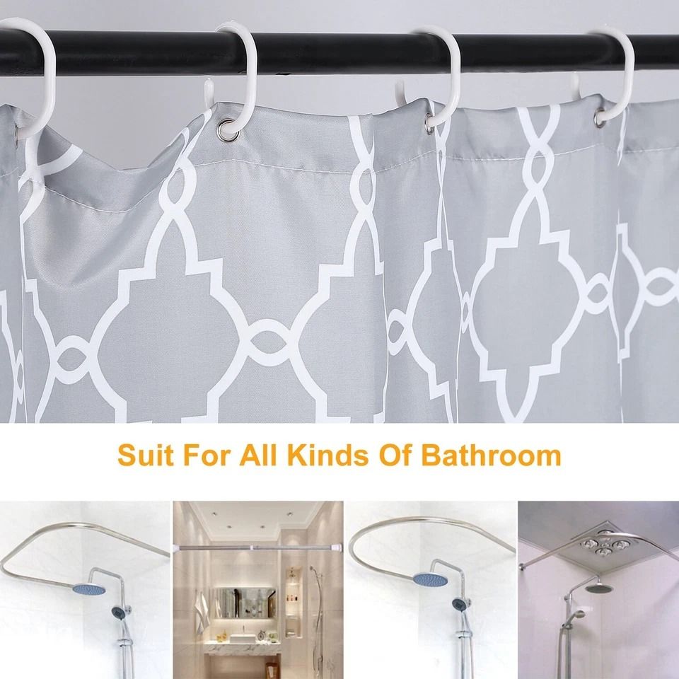 Polyester Shower Curtain, Waterproof Bathroom Drapes, Mildew-Resistant with Eco-Friendly Material