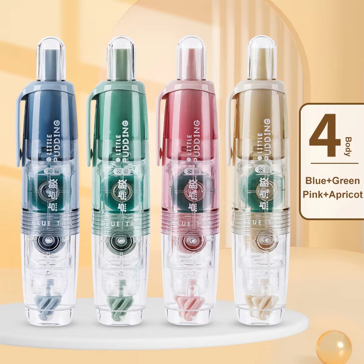 Multi-Pack Transparent Dot Glue Tape Set with Replaceable Double-Sided Refills