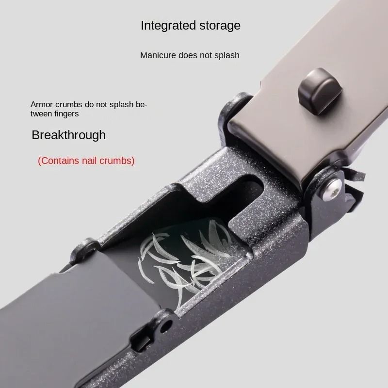 Anti-Splash Nail Clipper with Built-In Catcher