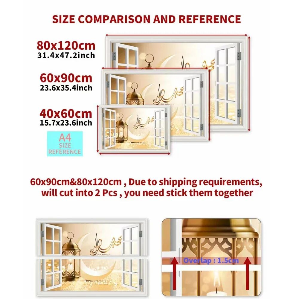 3D Beach Window View Wall Sticker – Ocean Sky Landscape Peel & Stick PVC Wallpaper