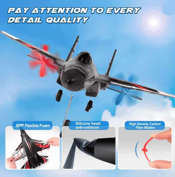 SU27 RC Plane with LED Lights and EPP Foam Remote Control Glider