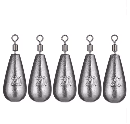 Water Drop Fishing Sinker Set 5pcs 3.5g 20g Carp Fishing Weights and Tackle Accessories