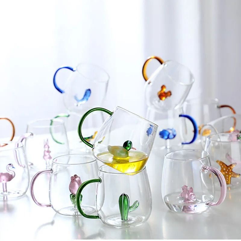 Creative 3D Cartoon Animal Glass Mug – High-Performance Thermal Coffee & Milk Tea Breakfast Cup