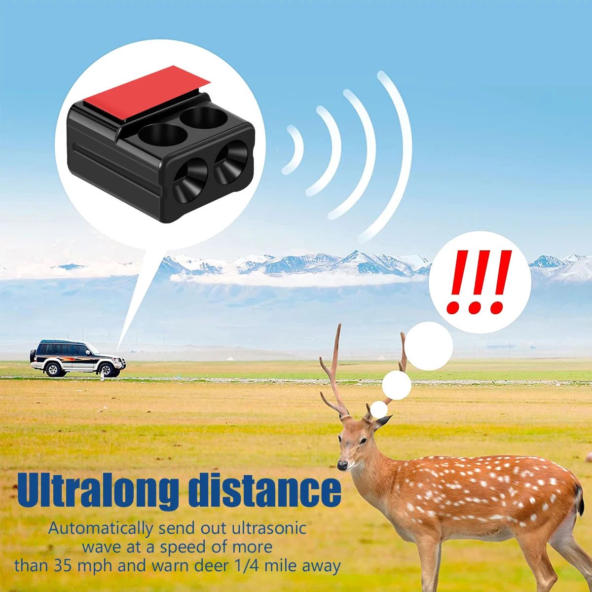 4 Pack Ultrasonic Deer Whistle Car Animal Repellent Safety Device Waterproof