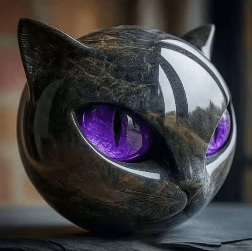 Elegant Black Cat Decor Sculpture Modern Resin Cat Statue Accent