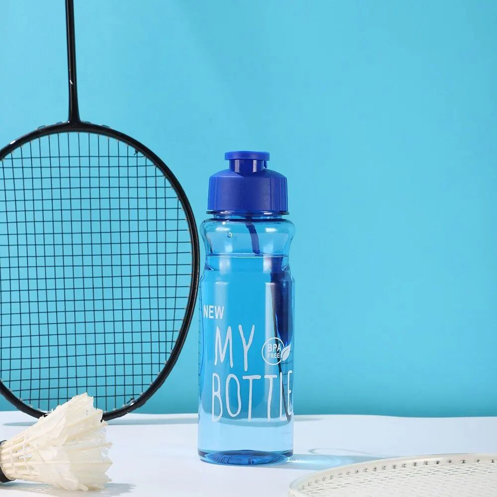 Portable Sports Water Bottle with Anti-Drop Rope & Flip Cover | One-Click Open Transparent Outdoor Drink Cup
