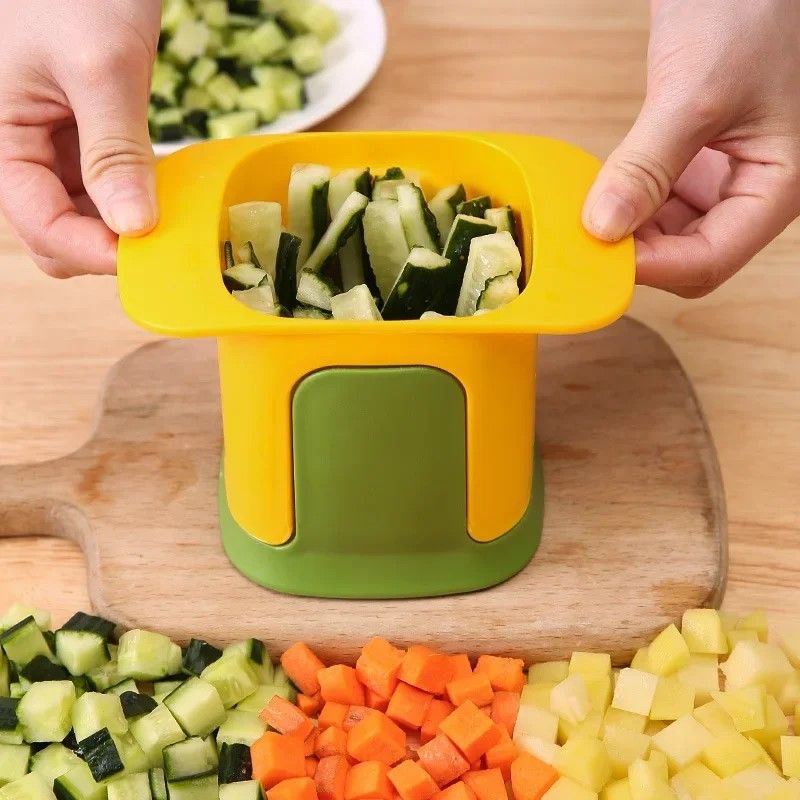 Everyday Chef Hand-Press Vegetable & French-Fries Cutter – Cucumber & Potato Slicer Deluxe