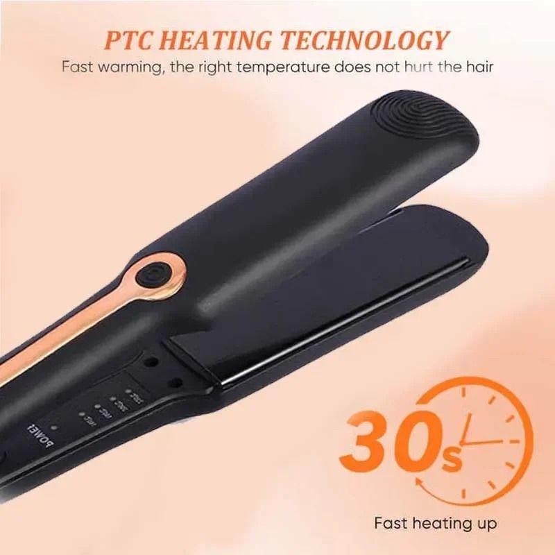 2 in 1 Hair Straightener and Curler Ceramic Flat Iron with Adjustable Temperature and Negative Ion Technology