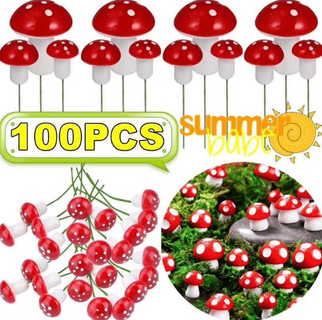 Mini Artificial Mushroom Set Foam Fairy Garden Decor for DIY Terrariums & Crafts