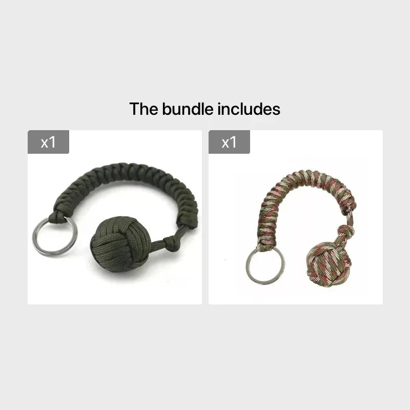 Monkey Fist Steel Ball Self Defense Keychain
