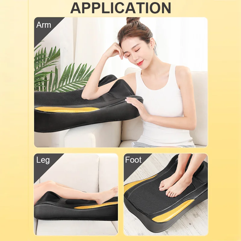 Upgrade Back Massager Deep with Heat, Neck Massage Pillow Electric Cushion, Tissue Kneading for Shoulder Relax Muscles