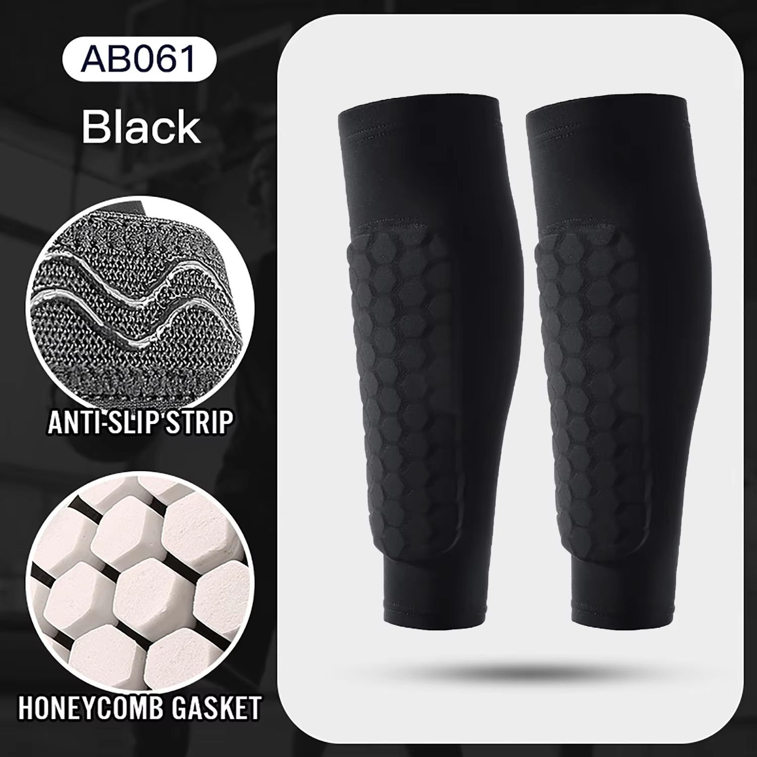 Honeycomb Shin Guards Leg Sleeves – Shockproof Soccer Protection with Anti-Slip Grip
