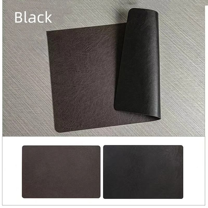 Square Faux Leather Kitchen Dining Placemats – Heat-Resistant Insulation Table Mats