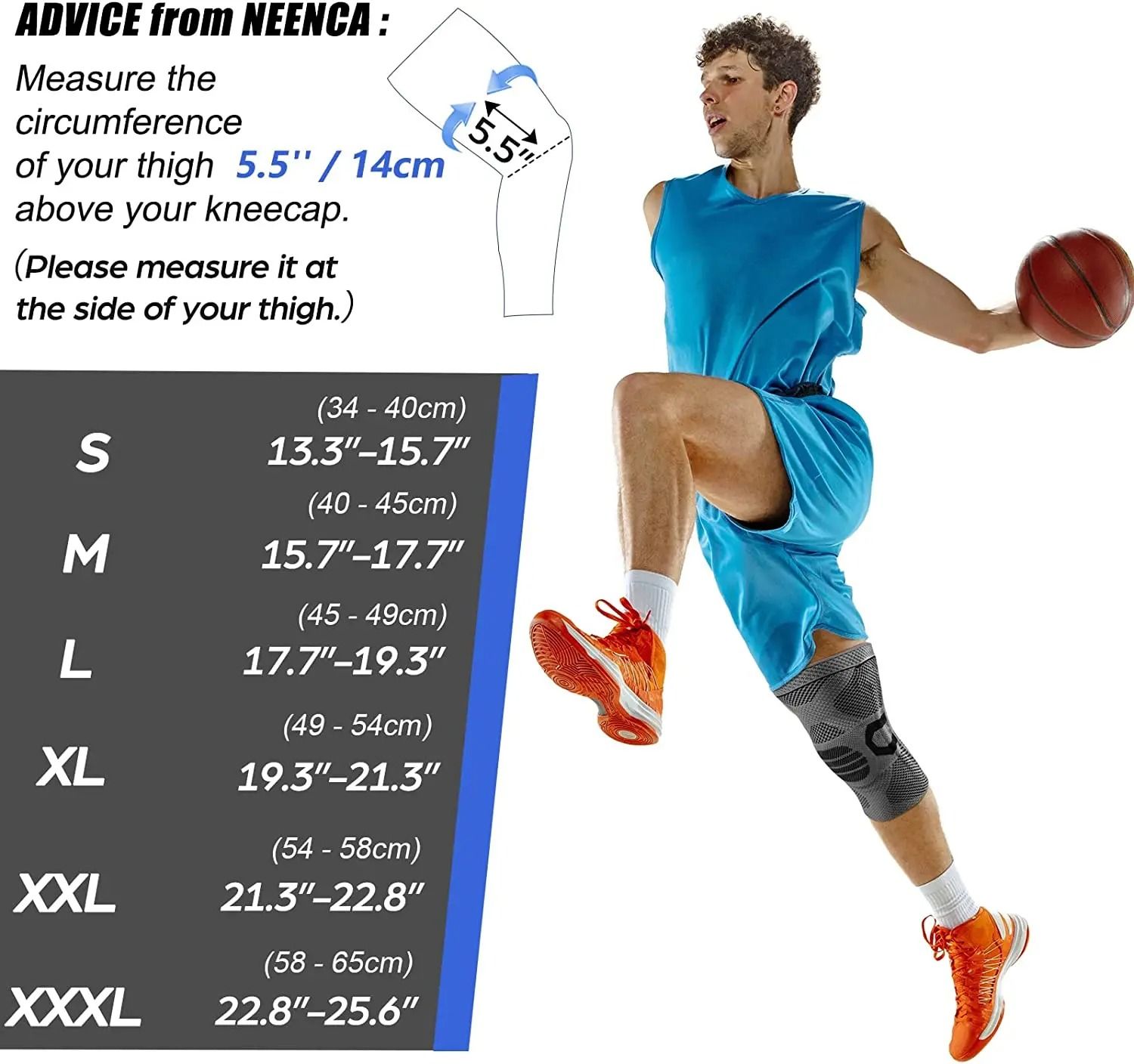Knee Brace Compression Sleeve for Sports and Joint Support