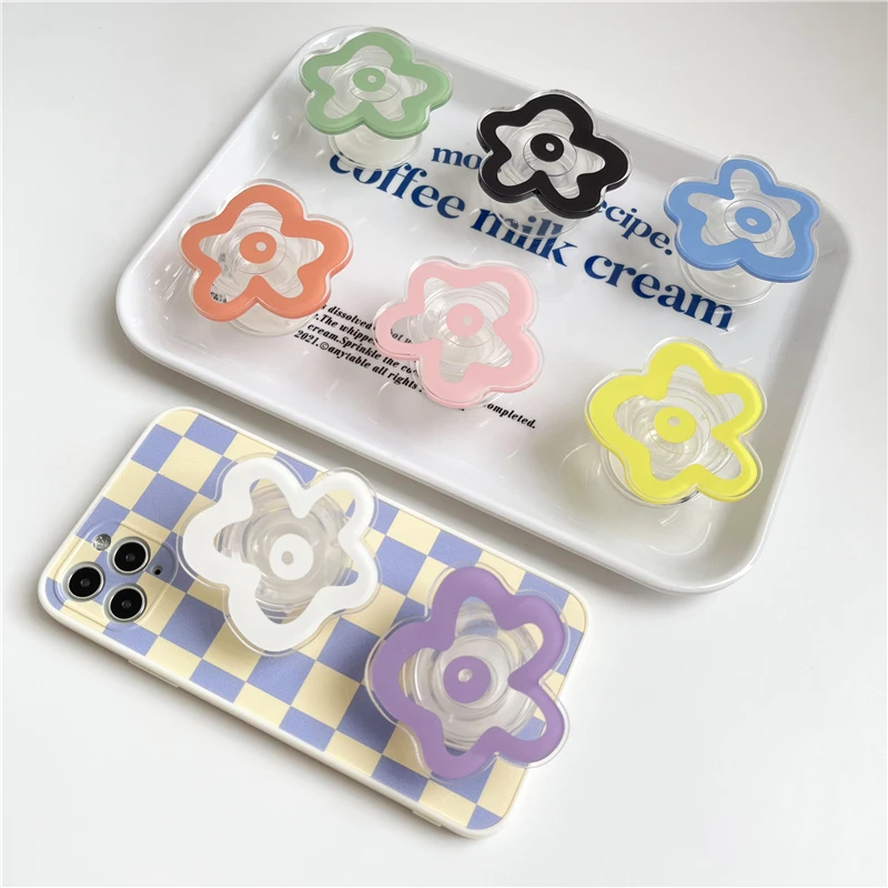 Glossy Flower Phone Grip Stand Foldable Phone Ring Holder