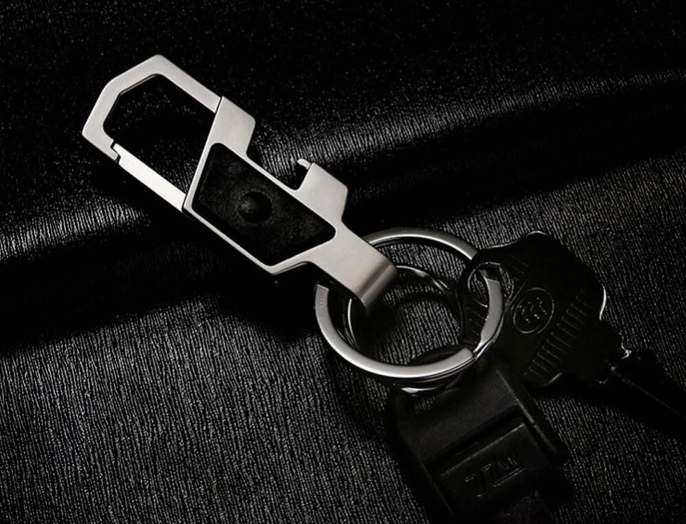 LED Bottle Opener Keychain with Flashlight Zinc Alloy Key Ring Gift