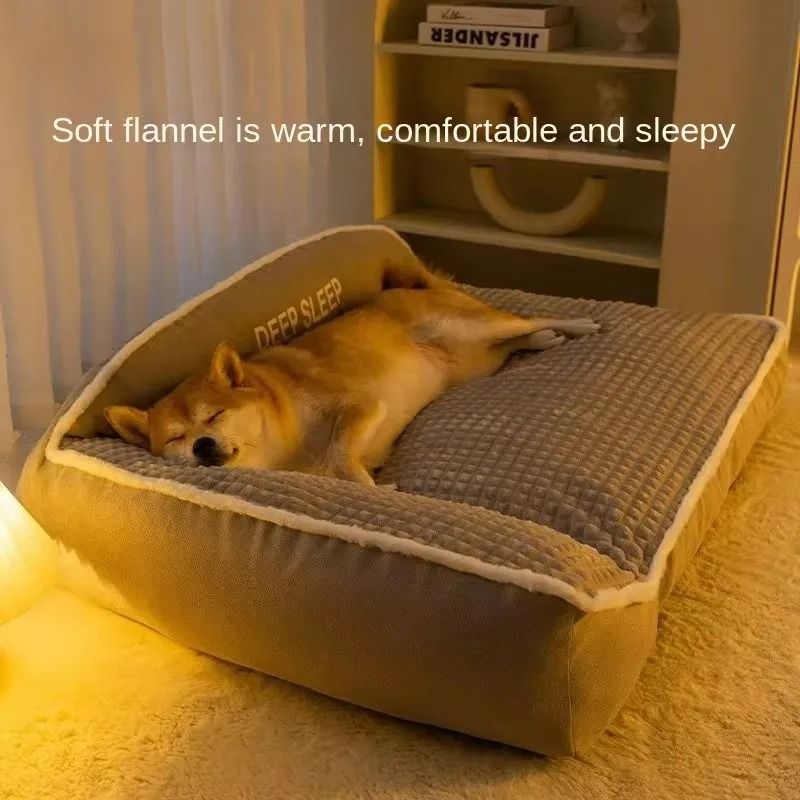 Cat and Dog Bed Non Slip Warm Soft Kennel with Removable Cushion
