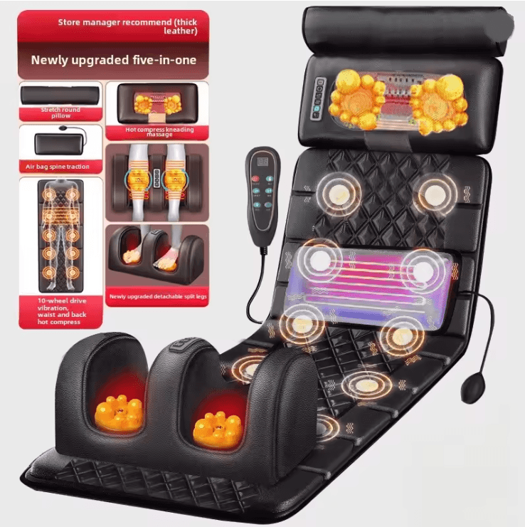 Electric Full Body Massage Mattress with Heating and Vibration Cushion