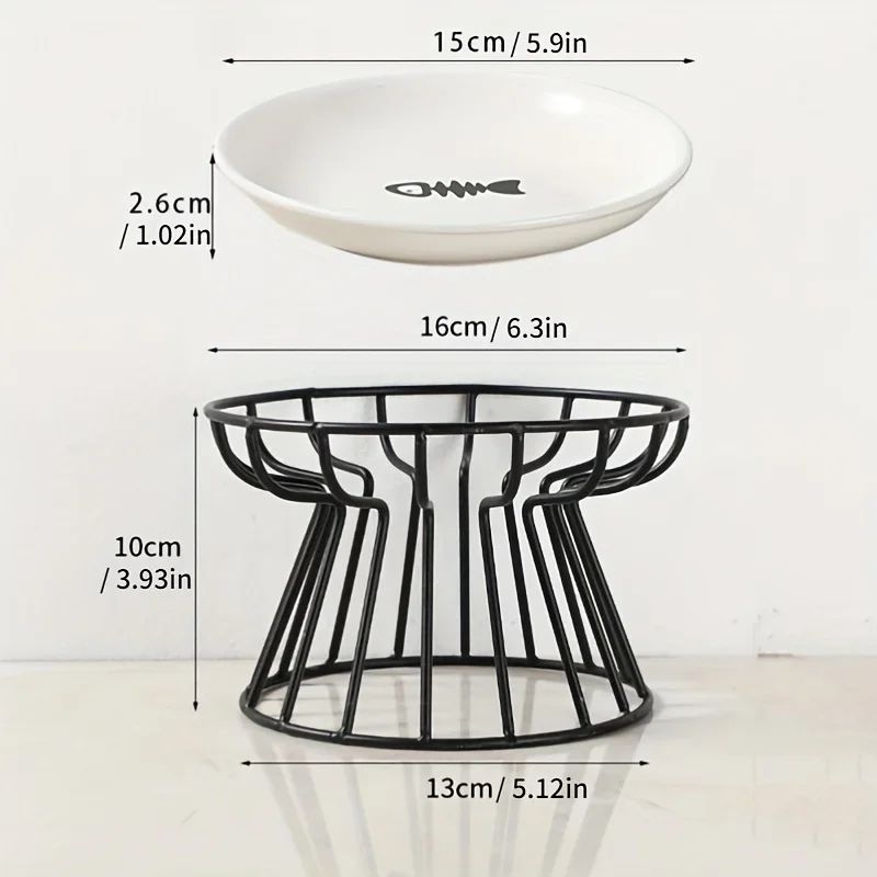 Elevated Ceramic Pet Food Bowl with Stand
