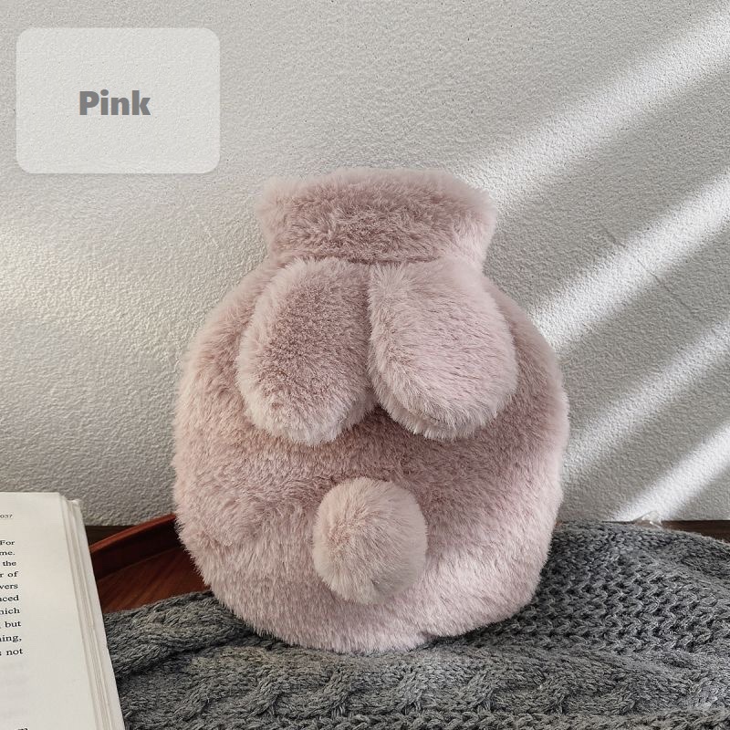 Plush Rabbit Hot Water Bottle, Winter Hand Feet Warmer, Explosion-Proof Reusable Hot Water Jug
