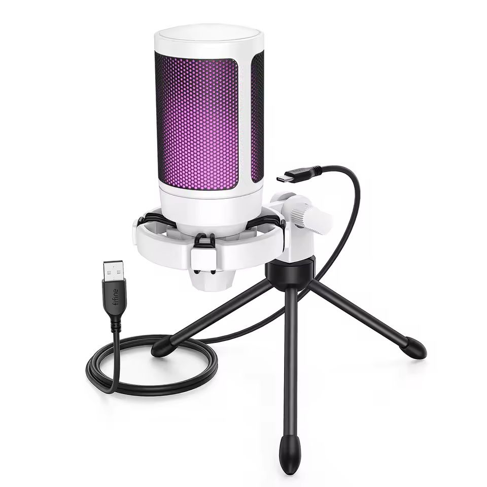 RGB USB Gaming Microphone with Touch Mute and Tripod Stand