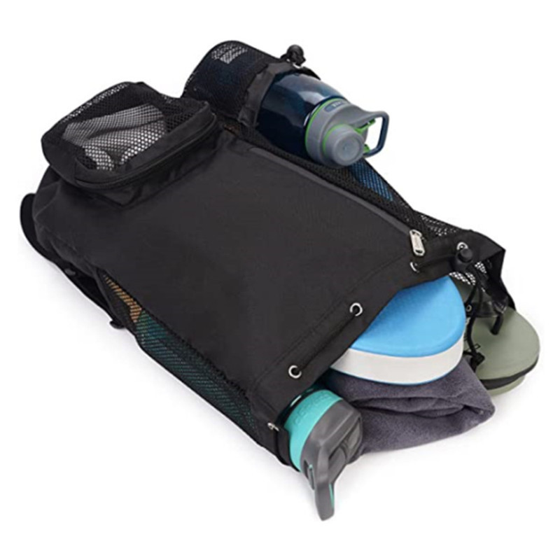 Breathable Mesh Drawstring Backpack Wet Dry Swim Gym Beach Bag