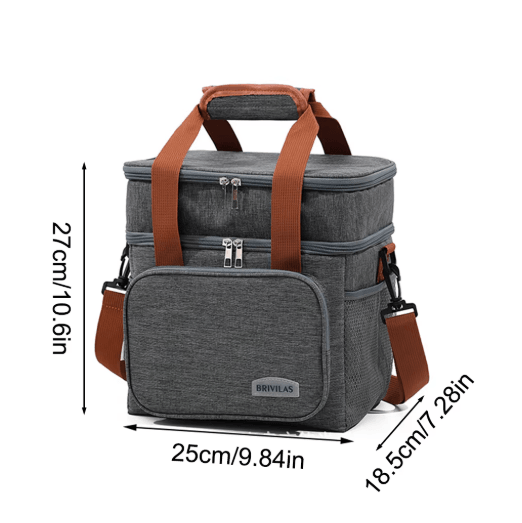 European and American Style Crossbody Insulated Lunch Bag Large Capacity Business Tote