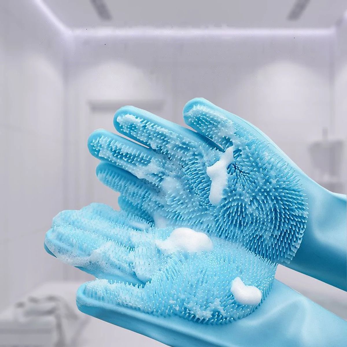 Silicone Pet Grooming and Cleaning Gloves