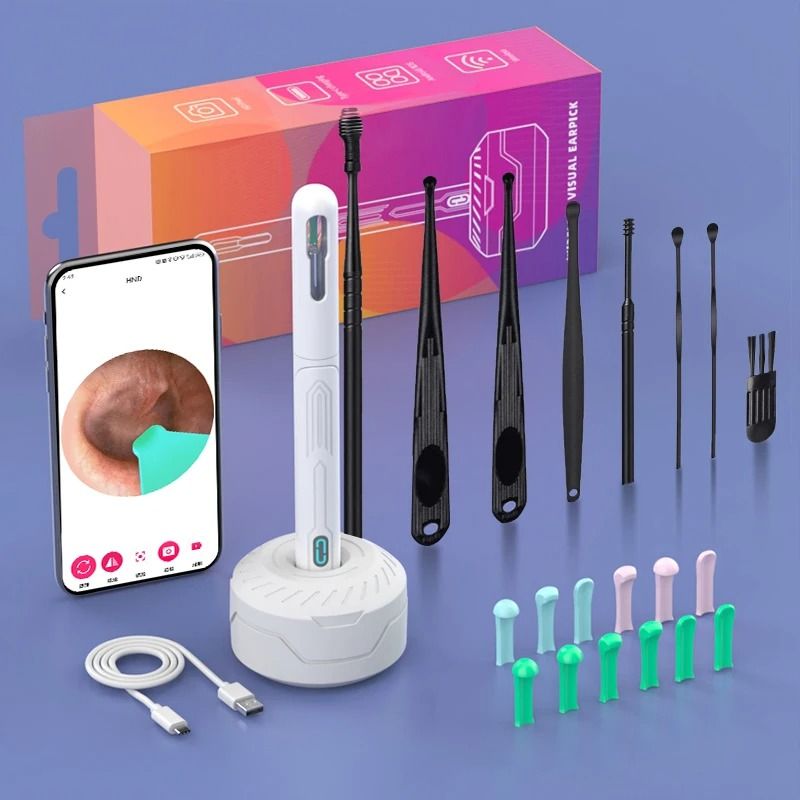HD Ear Cleaner with Camera Otoscope Ear Cleaning Kit USB C Rechargeable Wax Removal Tool