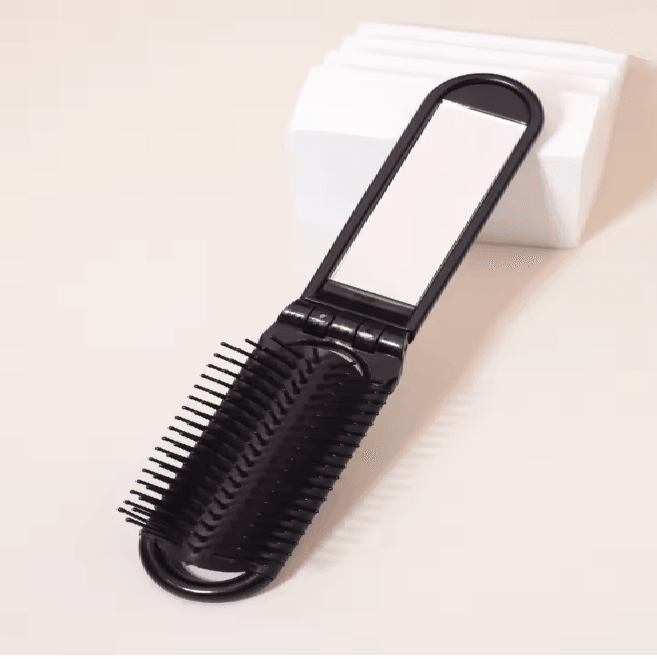 Mini Foldable Hair Comb with Mirror
