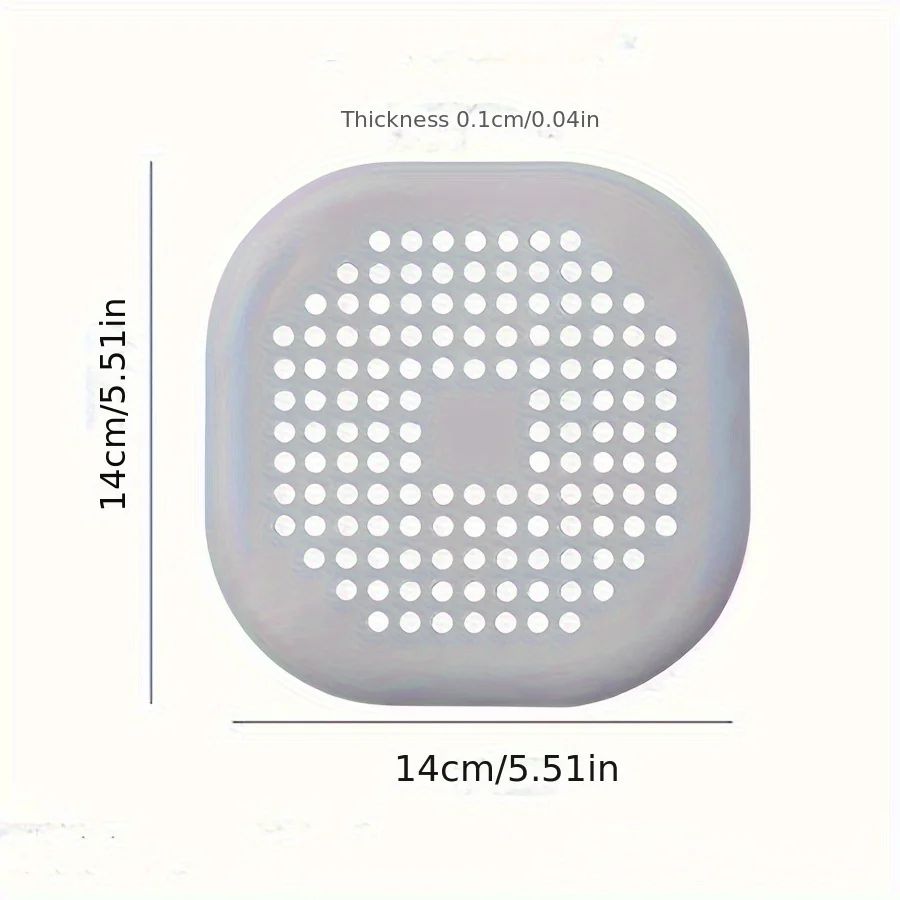 ClearFlow Square Silicone Drain Cover – Bathroom Hair Catcher & Anti-Clog Drain Filter