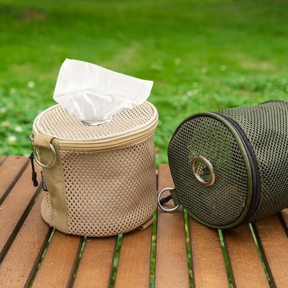 Camping Tissue Holder Portable Tissue Case with Hook for Tent and Outdoor Use