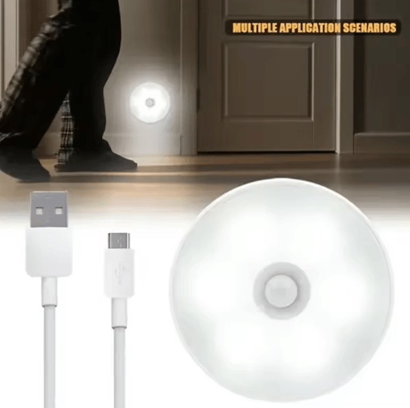 LumiSense USB Rechargeable PIR Motion Sensor LED Night Light for Closet Cabinet Kitchen Stairs Wireless Magnetic Lamp