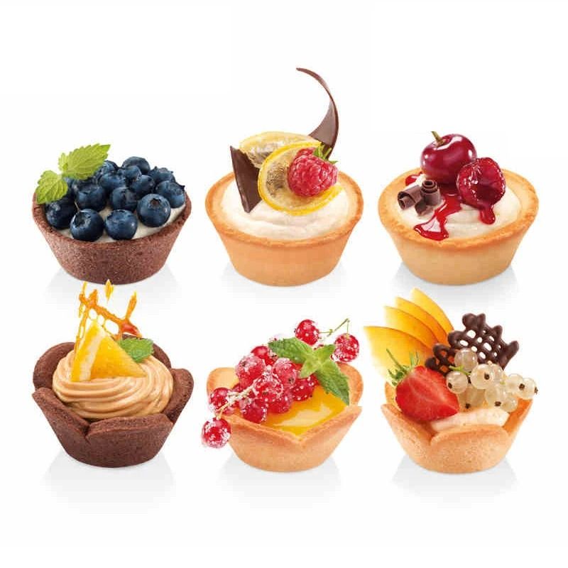 Mini Tart Shell Mold and Pastry Tamper Set – Non-Stick Plastic Tart Maker for Cookies, Cupcakes, and Desserts